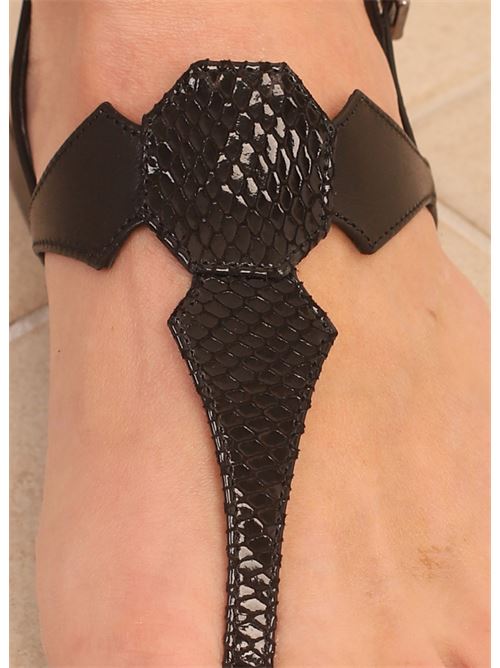 Shiny black Capri sandals Da Costanzo | SANDALICOMPMULTICOLORNERO